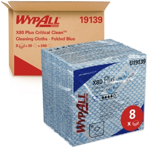 Immagine di U19139 STROFINACCI BLU PIEGATI WYPALL X80 