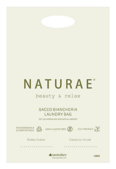 Immagine di SACCO BIANCHERIA COMPOSTABILE MANICO A FAGIOLO 40x60cm
