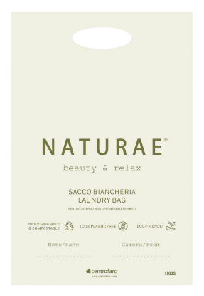 Immagine di SACCO BIANCHERIA COMPOSTABILE MANICO A FAGIOLO 40x60cm
