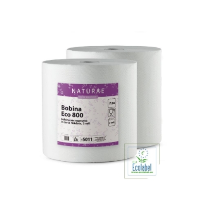 Immagine di BOBINA ECO 800 IN CARTA RICICLATA 2 VELI ECOLABEL