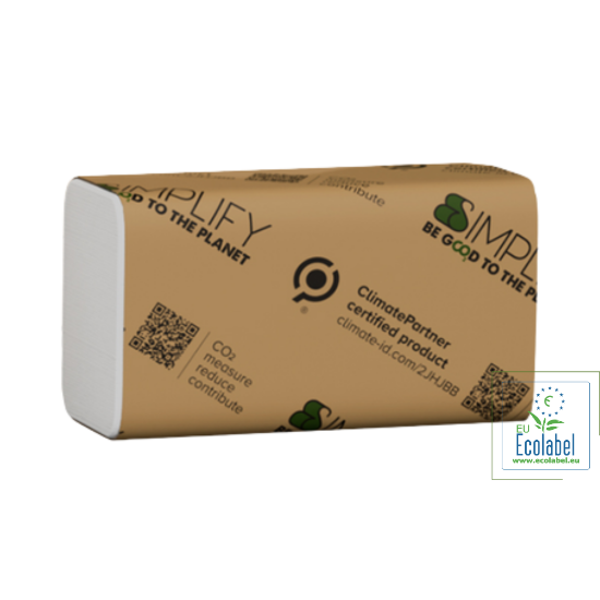 Immagine di ASCIUGAMANO PIEGATO A Z IN PURA CELLULOSA 2 VELI CARBON NEUTRAL ECOLABEL