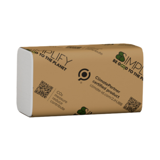 Immagine di ASCIUGAMANO PIEGATO A Z IN PURA CELLULOSA 2 VELI CARBON NEUTRAL ECOLABEL