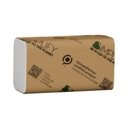 Immagine di ASCIUGAMANO PIEGATO A Z IN PURA CELLULOSA 2 VELI CARBON NEUTRAL ECOLABEL