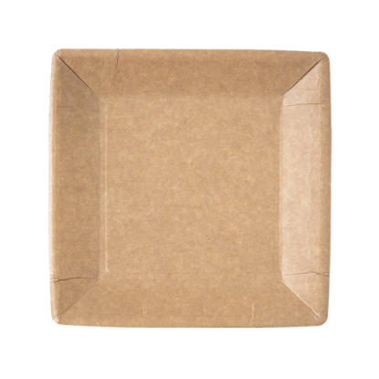 Immagine di PIATTO PIANO IN CARTA KRAFT BIOPATINATO 23x23cm 