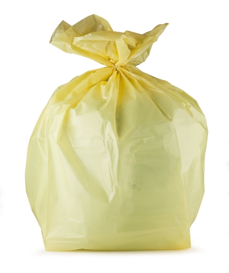 Immagine di SACCHI NU GIALLI TRASPARENTI HDPE 110lt 12my 18gr 70x110 cm