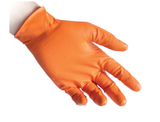 Immagine di GUANTO NITRILE FULL GRIP ARANCIONE POWDERFREE mis.L 